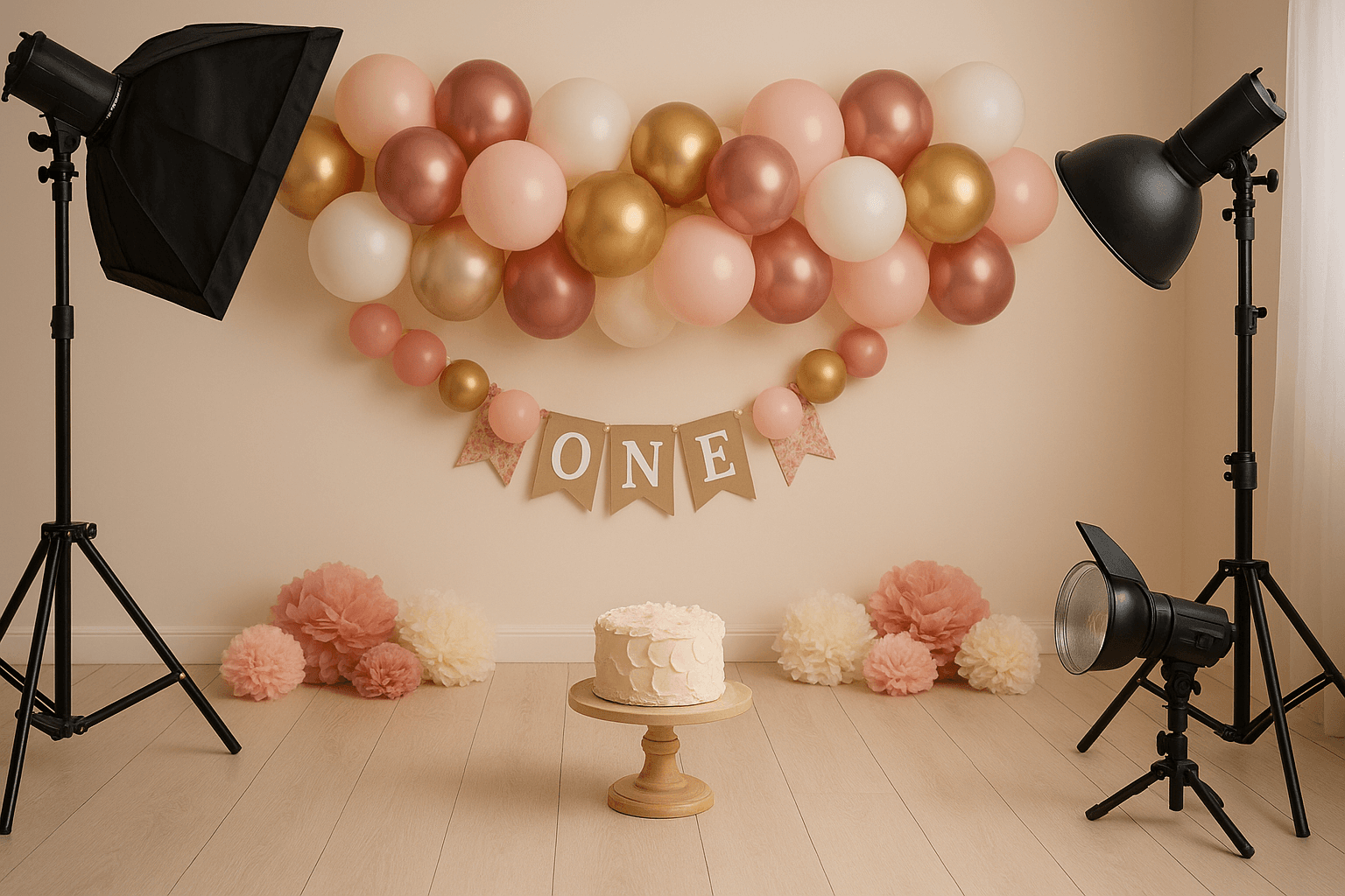 Ambiente de estudio para Sesión Smash the Cake