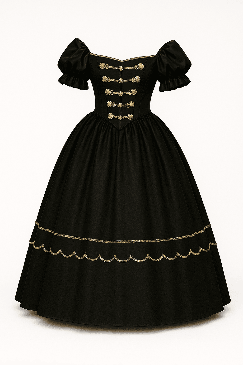 Diseño conceptual del vestido de XV años negro: High Baroness